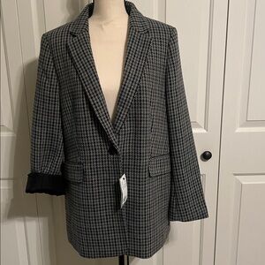 NWT, H & M, Oversized, Classic Houndstooth Blazer Size L